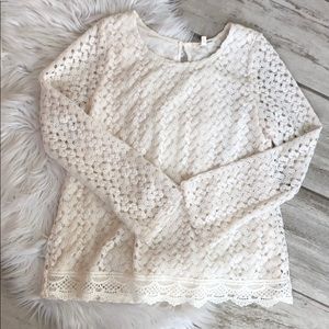 Lace cream top